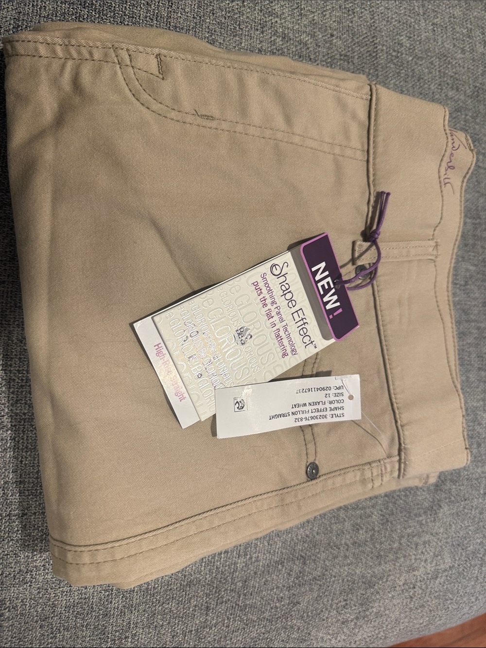 Shape Effect High-Rise Straight Leg Jeans - Khaki